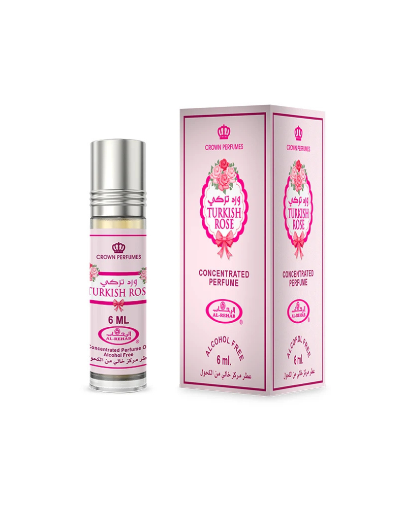 Pack 6 Huiles Parfumées Al Rehab 'Marocain Rose' 6ml - Senteur Rose Sucrée-fruitée, Longue Tenue
